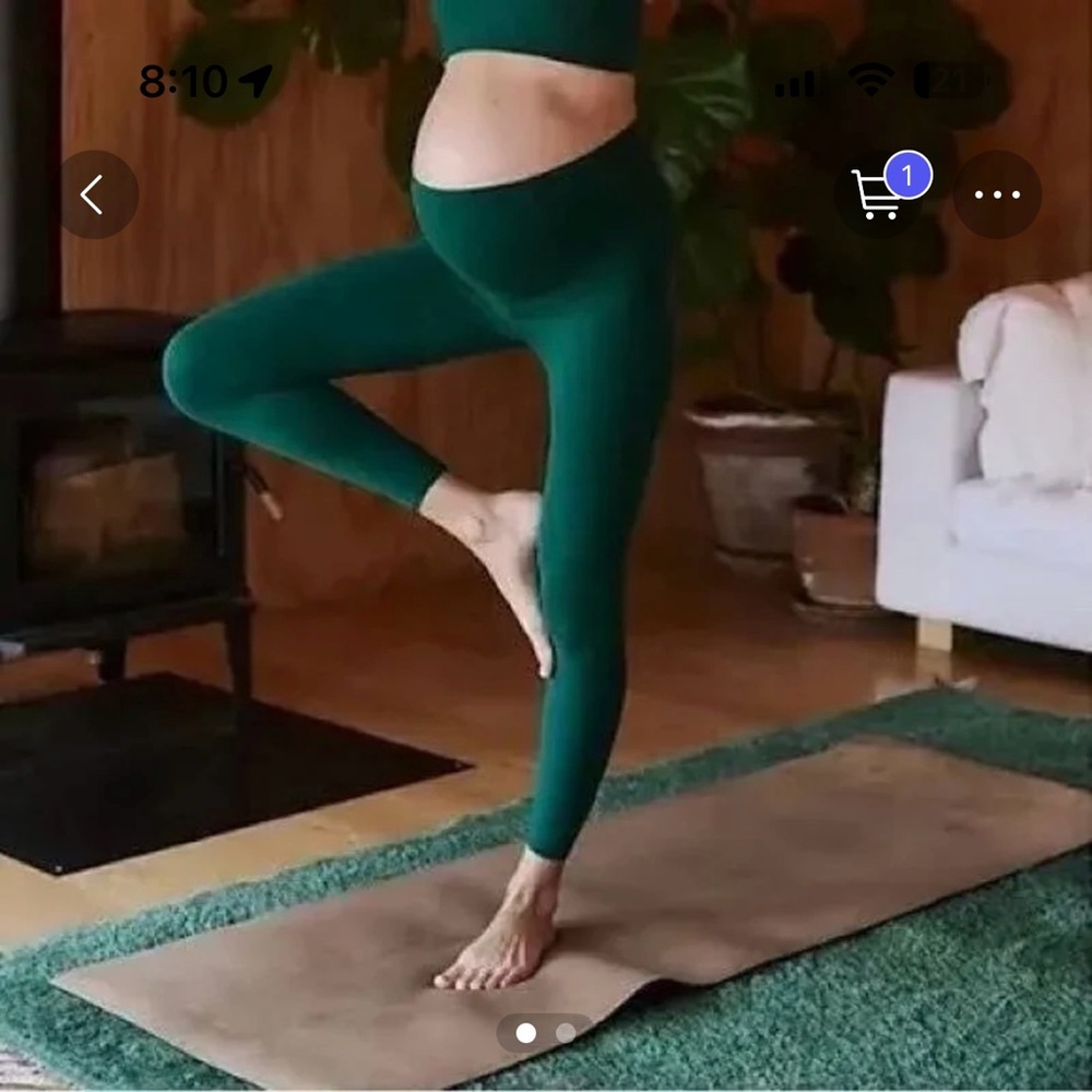 FP Movement by Free People Deep Green Maternity Leggings
